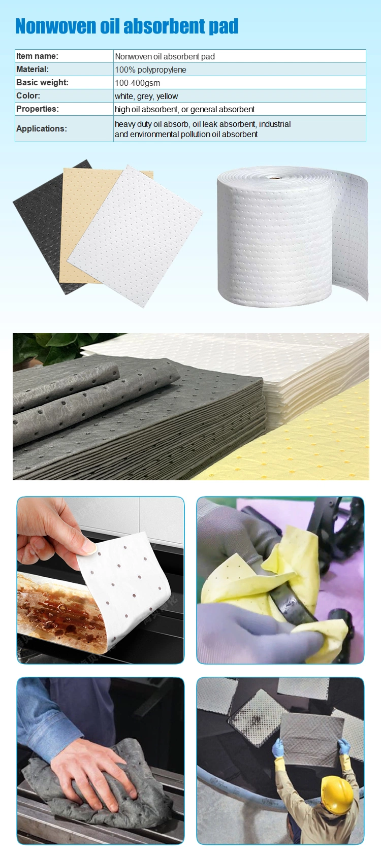 Industrial Oil Absorbent Paper Oil Clean Wipe