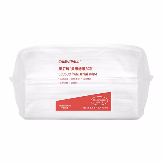 Toallitas de limpieza industriales sin pelusa en rollo gigante de fábrica