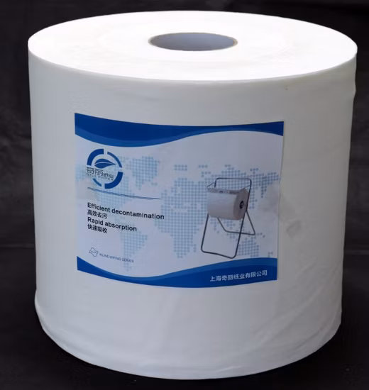 Toallitas de limpieza industriales en rollos gigantes de fábrica